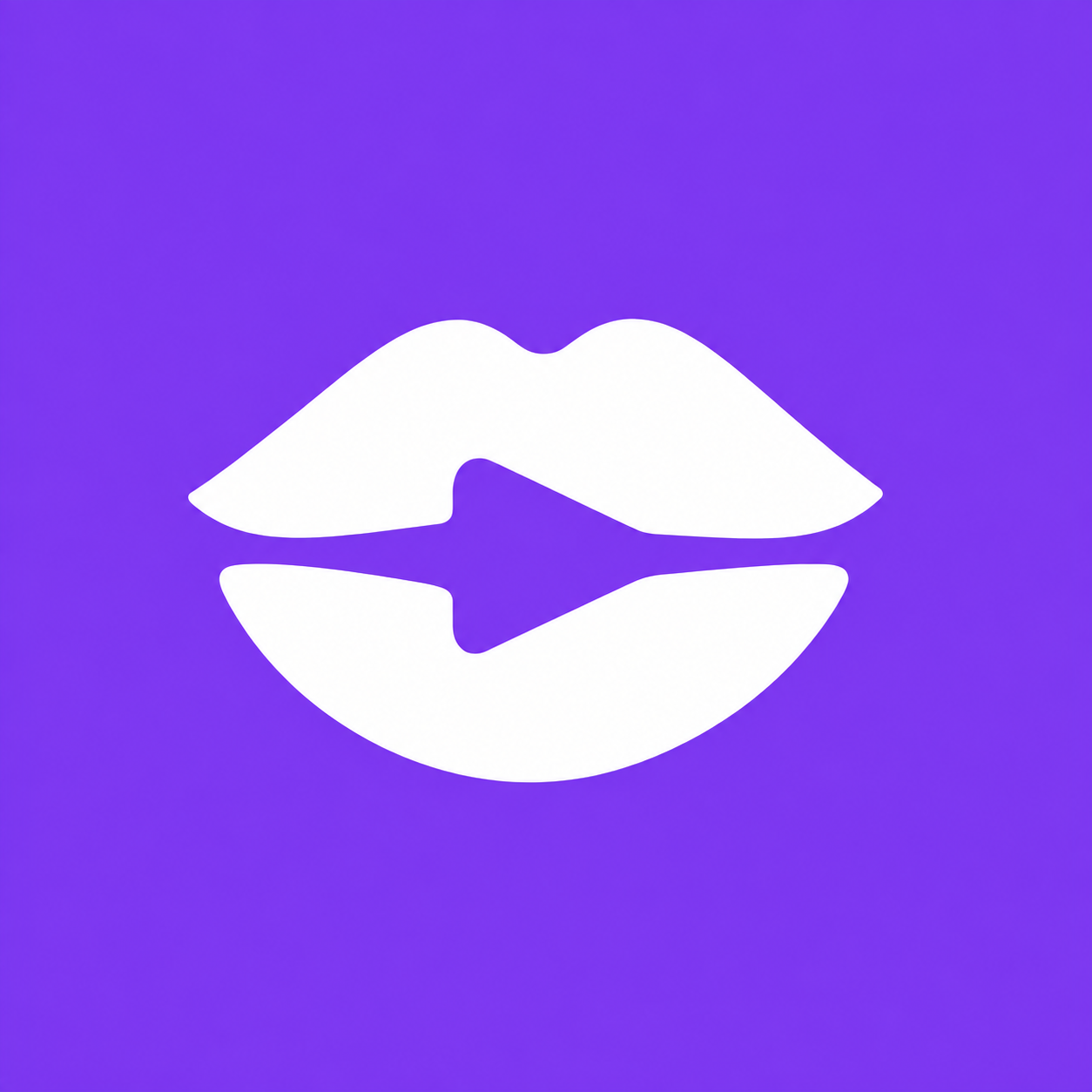 avidol app icon — white lips/play on violet